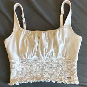 Hollister White Smocked Camisole Top